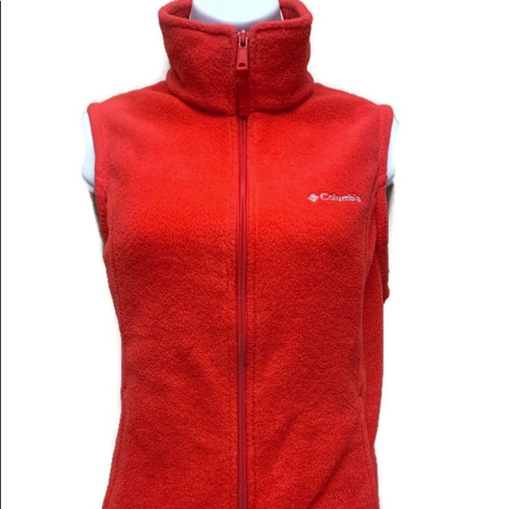Columbia Women's Red Fleece Vest Full Zip small